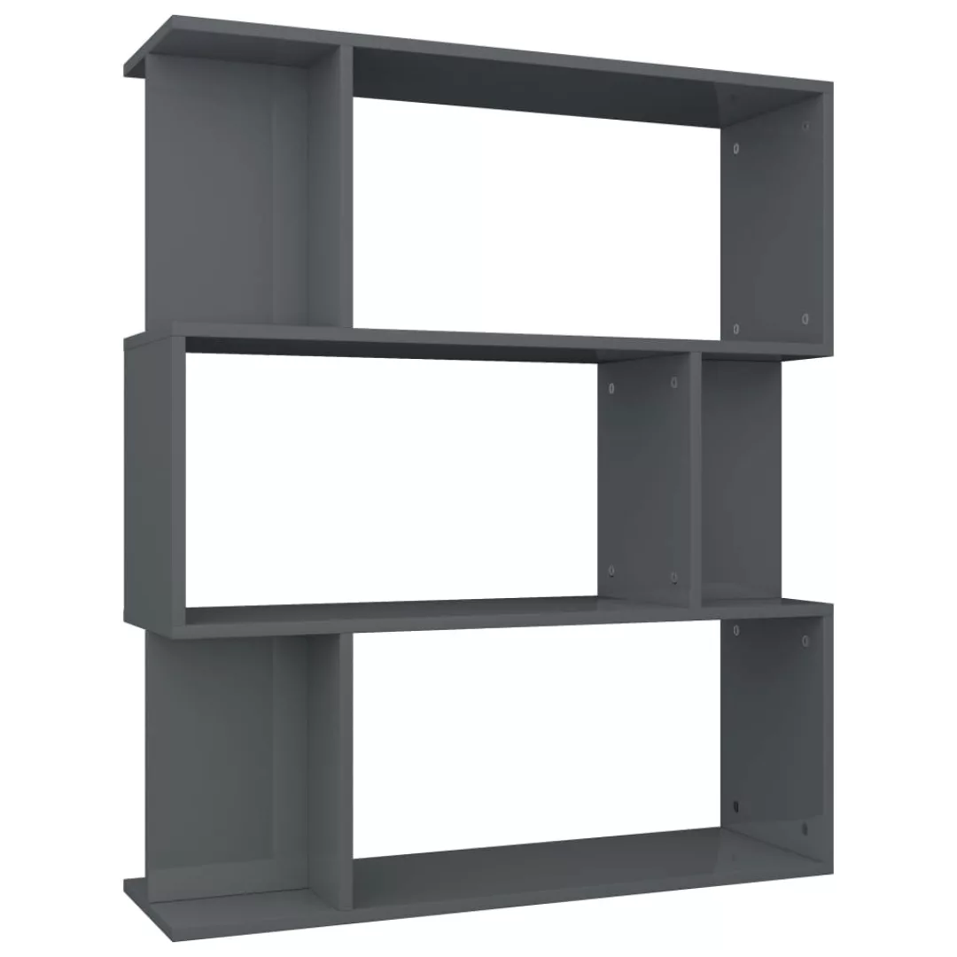 Bücherregal/raumteiler Hochglanz-grau 80ã24ã96 Cm Spanplatte günstig online kaufen