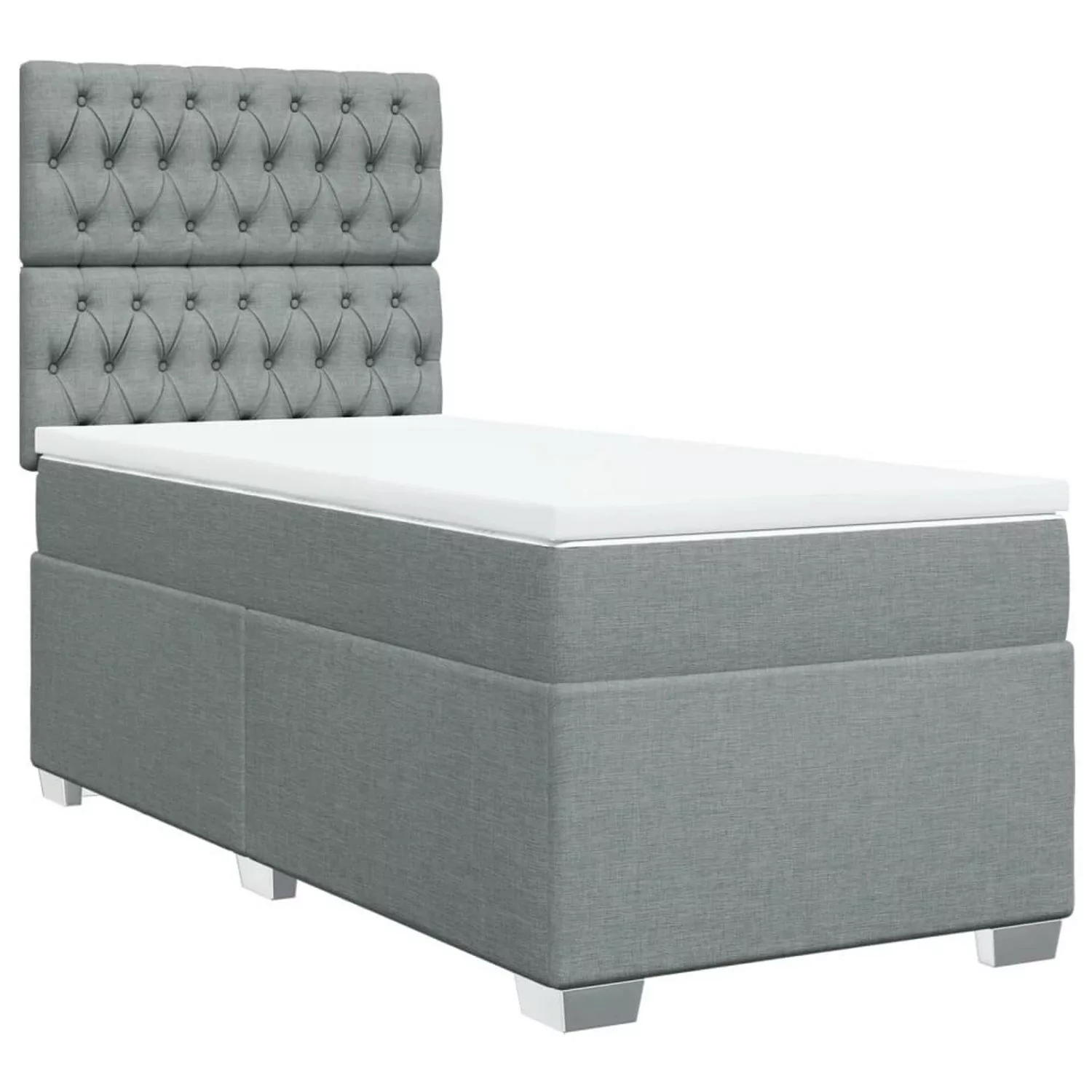 vidaXL Bett Boxspringbett mit Matratze Hellgrau 90x190 cm Stoff günstig online kaufen