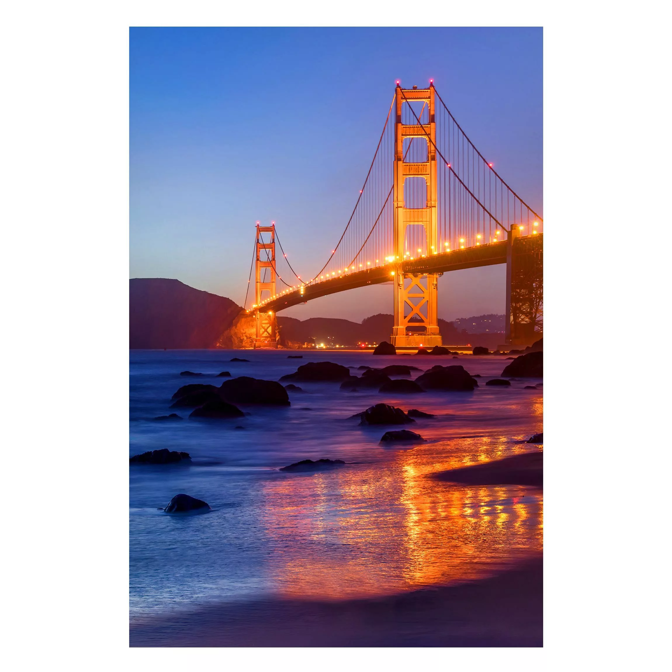 Magnettafel Golden Gate Bridge am Abend günstig online kaufen