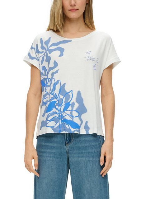 s.Oliver Print-Shirt mit großem Floral-Print günstig online kaufen