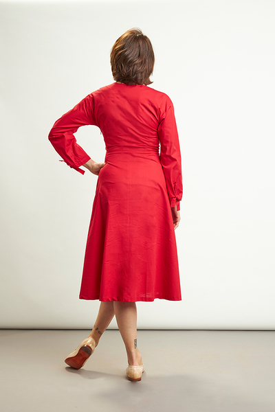 Kleid "Ondine" Aus Bio-baumwolle Rot günstig online kaufen