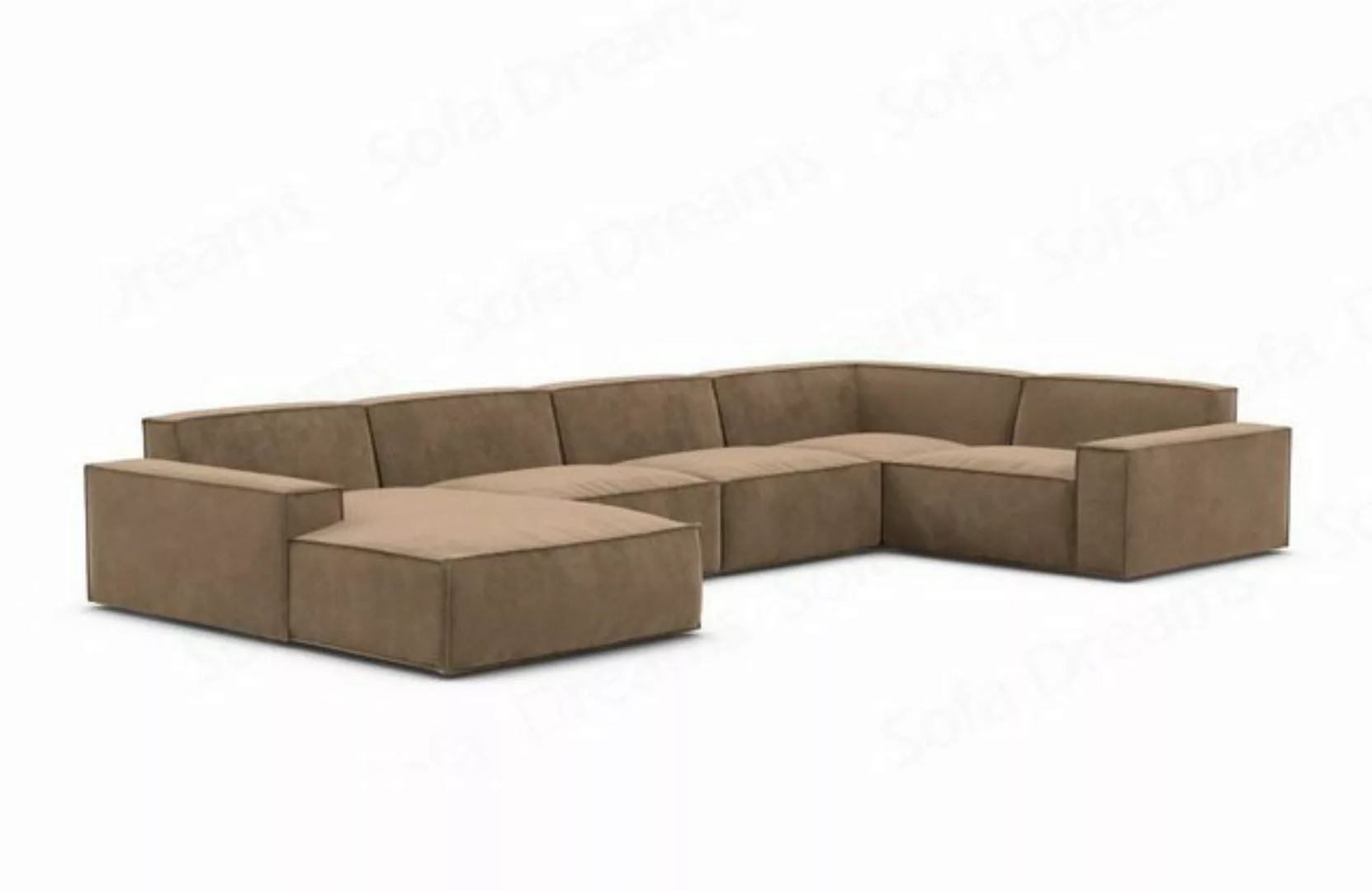 Sofa Dreams Wohnlandschaft Samtstoff Sofa Polstersofa Formenta U Form Stoff günstig online kaufen