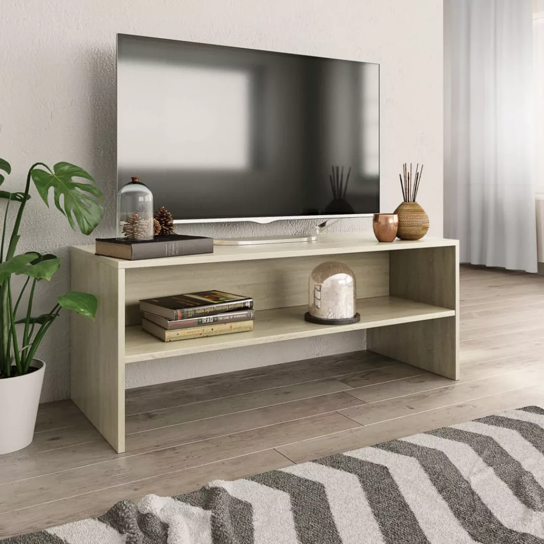 vidaXL TV-Schrank TV-Schrank Sonoma-Eiche 100 x 40 x 40 cm Spanplatte Lowbo günstig online kaufen