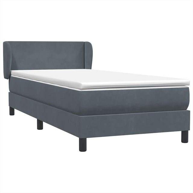 vidaXL Bett Boxspringbett mit Matratze Dunkelgrau 100x220 cm Samt günstig online kaufen