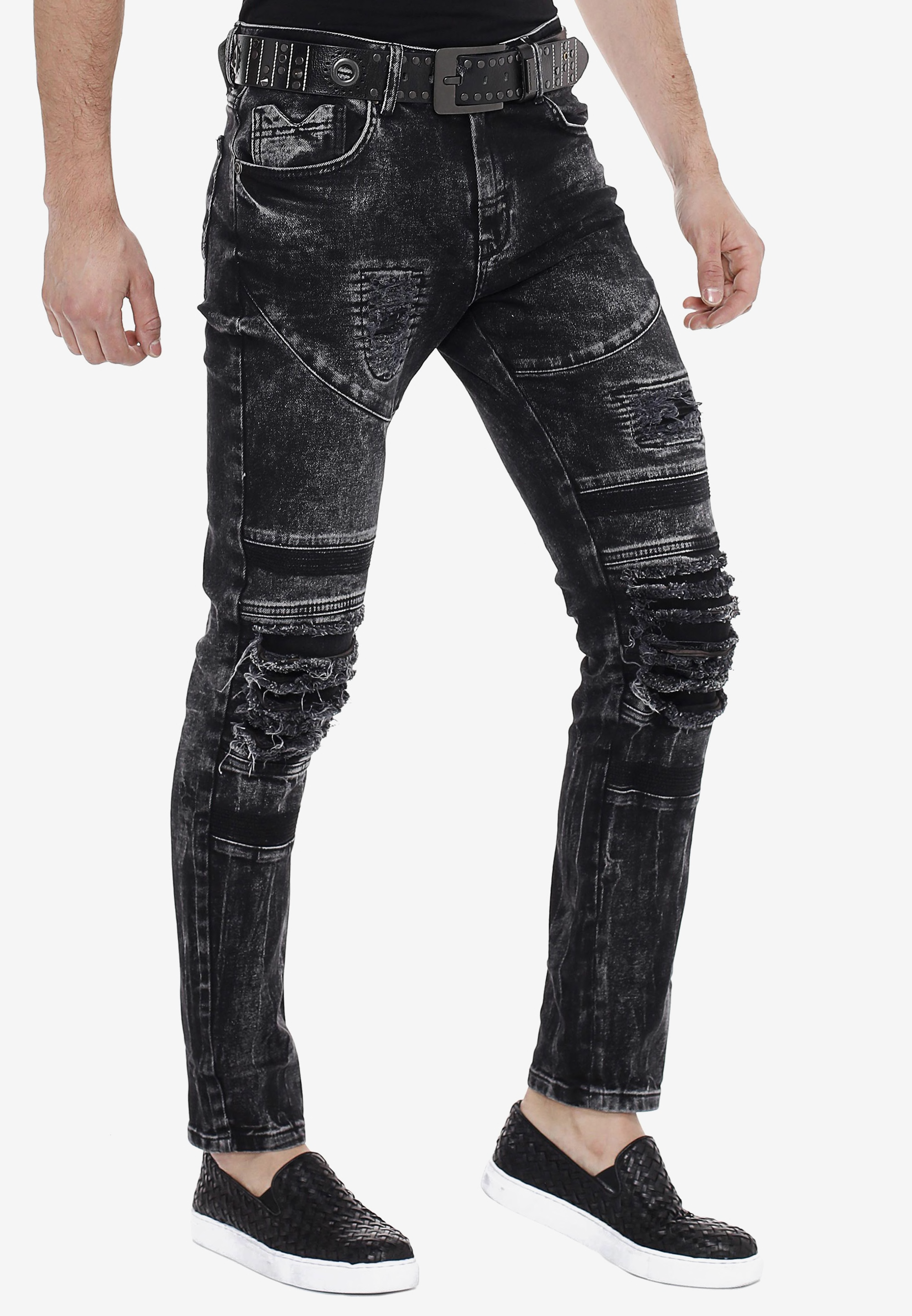 Cipo & Baxx Slim-fit-Jeans, im Used-Destroyed-Look in Straight Fit günstig online kaufen