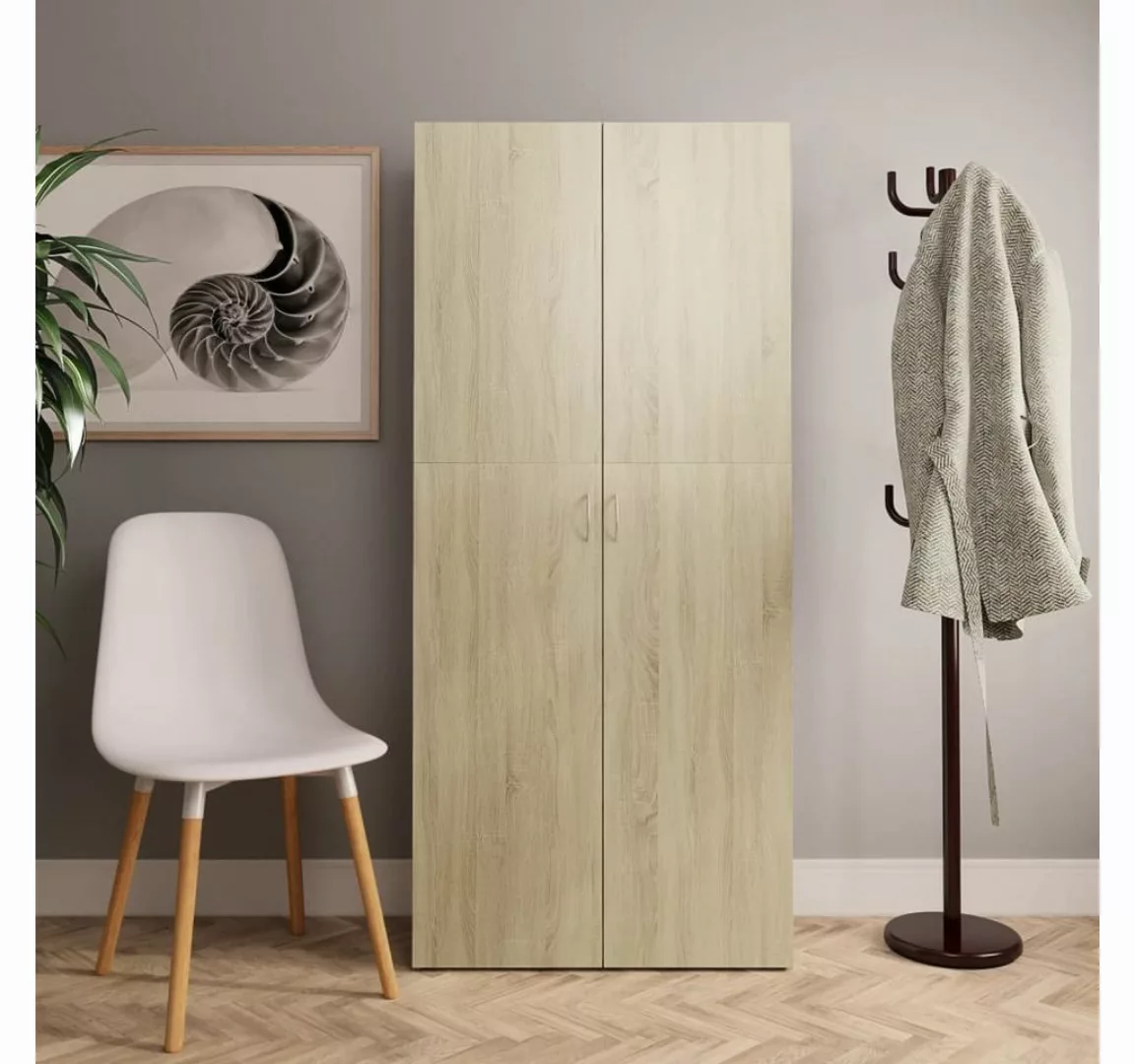 furnicato Schuhschrank Sonoma-Eiche 80x35,5x180 cm Holzwerkstoff günstig online kaufen
