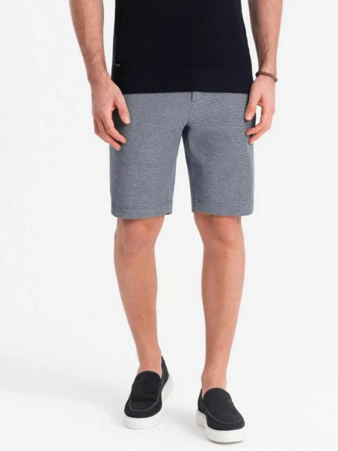 OMBRE Chinoshorts Herren-Shorts aus zweifarbigem Melange-Strick günstig online kaufen