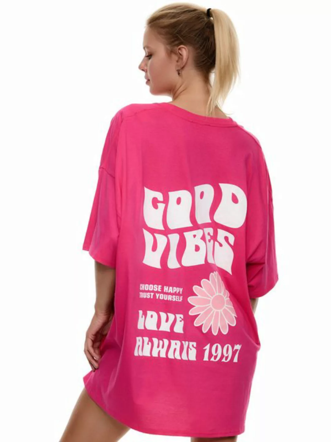 Worldclassca T-Shirt Worldclassca Oversized Print GOOD VIBES T-Shirt lang S günstig online kaufen