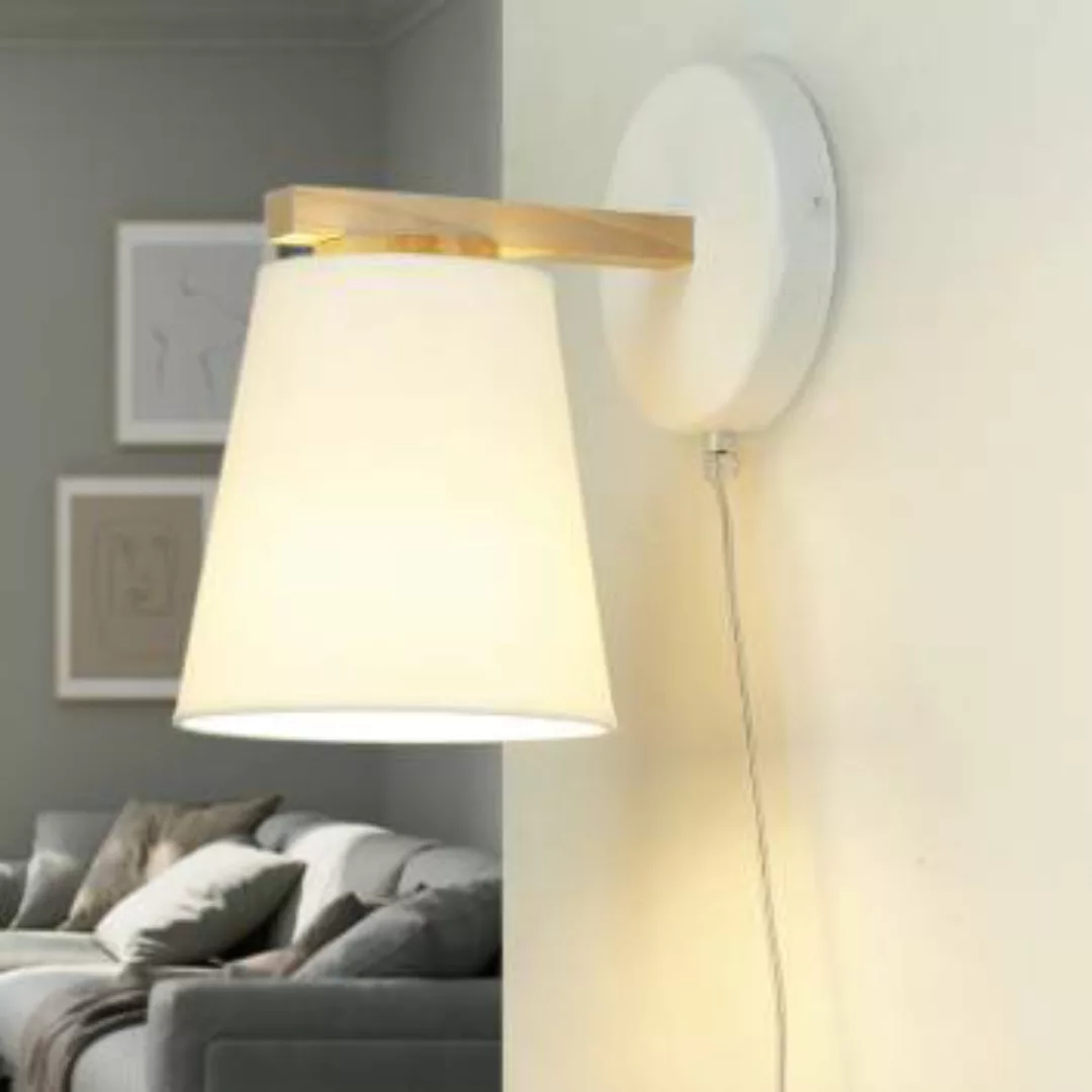 Wandlampe mit Kabel Schalter Skandinavisch Weiß günstig online kaufen