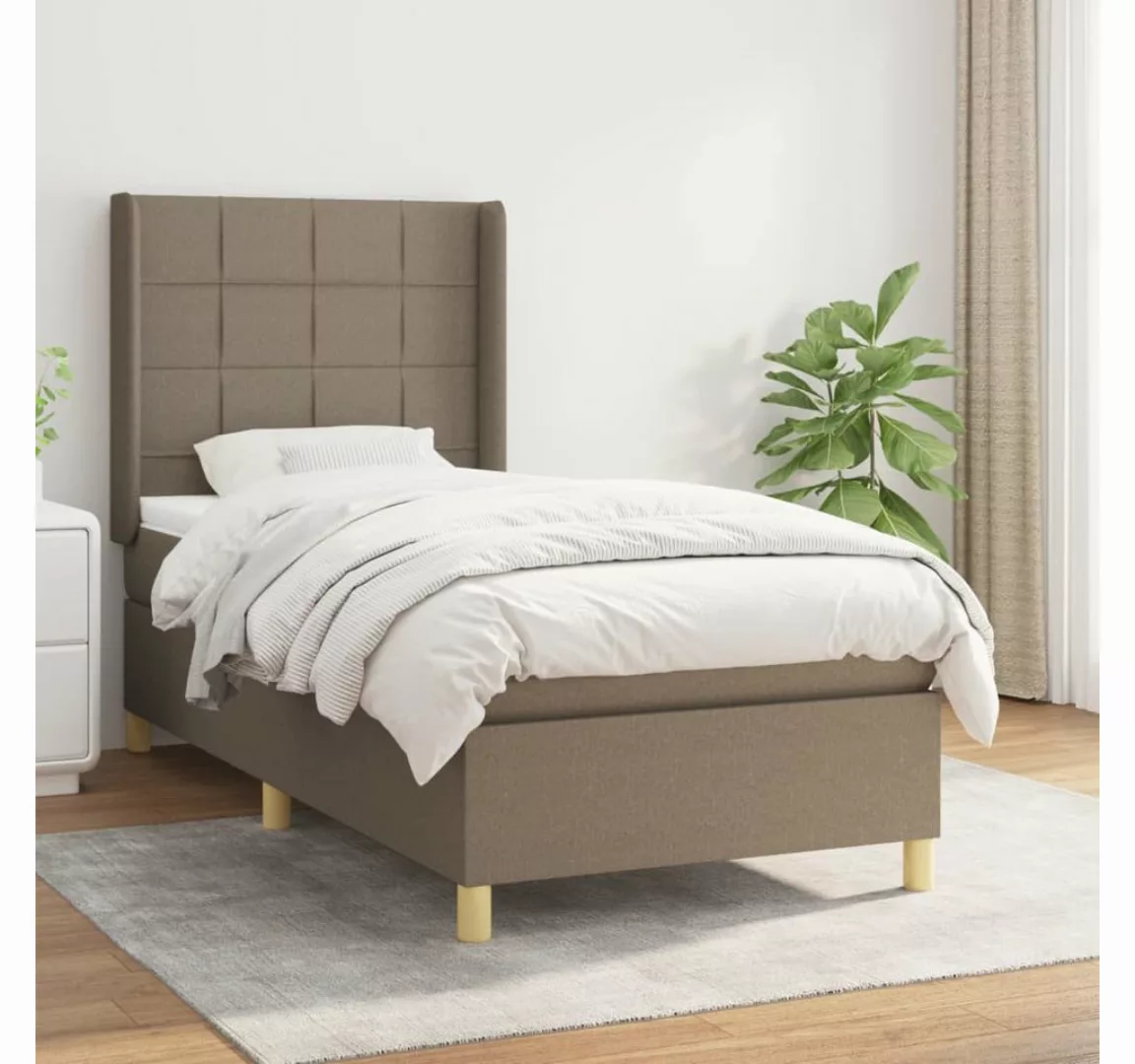 vidaXL Boxspringbett Boxspringbett mit Matratze Taupe 80x200 cm Stoff Bett günstig online kaufen