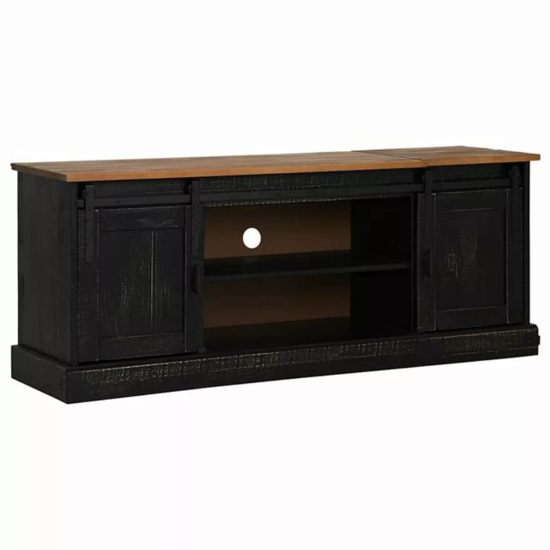 vidaXL TV-Schrank TV-Schrank HALDEN 2 Schiebetüren Schwarz 150x40x60cm Mass günstig online kaufen