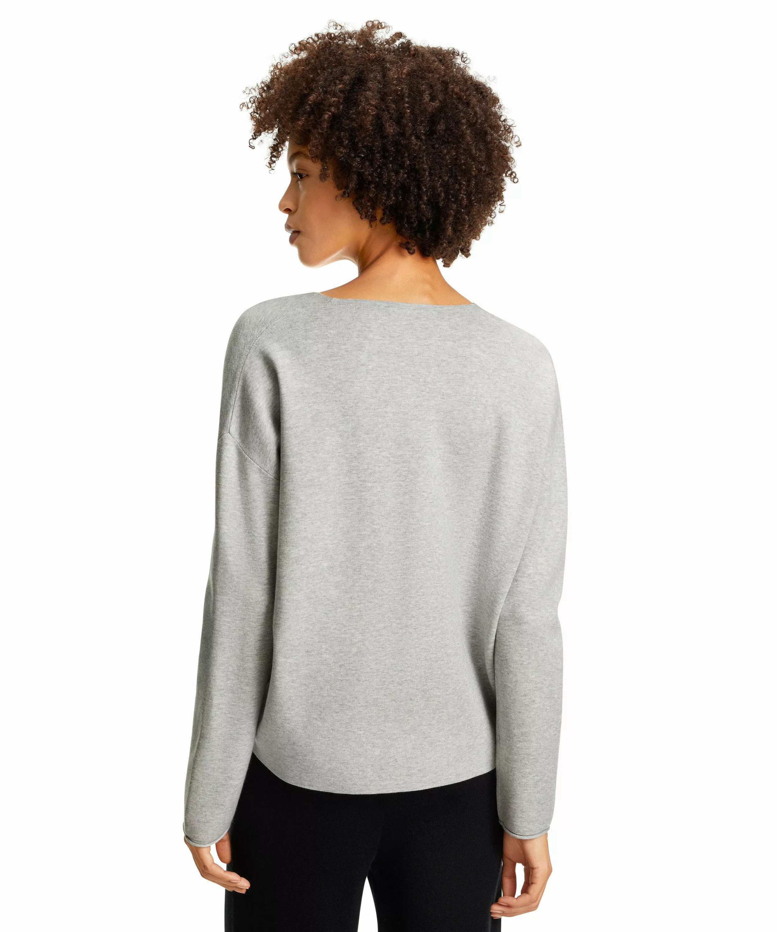 FALKE Damen Pullover V-Ausschnitt, XL, Grau, Uni, 64159-382005 günstig online kaufen
