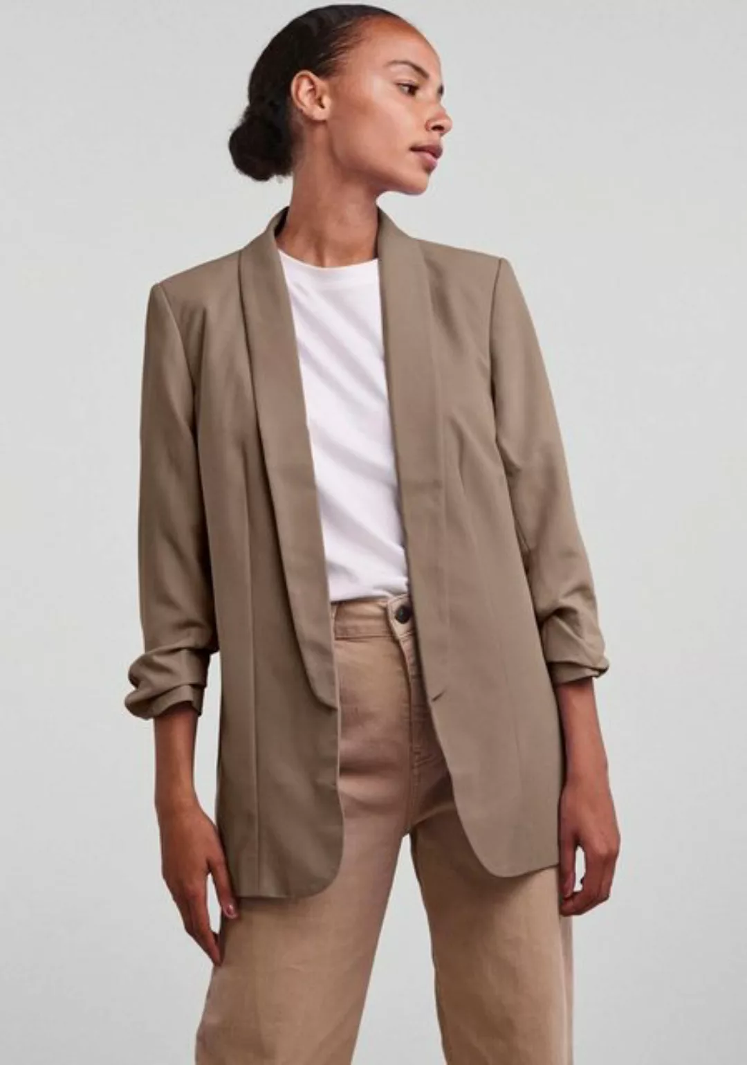 pieces Blusenblazer "PCBOSELLA 3/4 BLAZER NOOS", mit Faltendetail am Ärmel günstig online kaufen