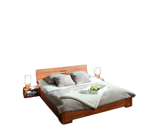 Natur24 Einzelbett Bett Bento 10 Sonderlänge 100x190 Kernbuche Holzkopfteil günstig online kaufen