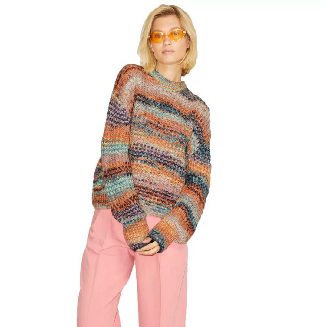 Jjxx Simone Space Dye Rundhalsausschnitt Sweater S Red Orange / Stripes Mul günstig online kaufen