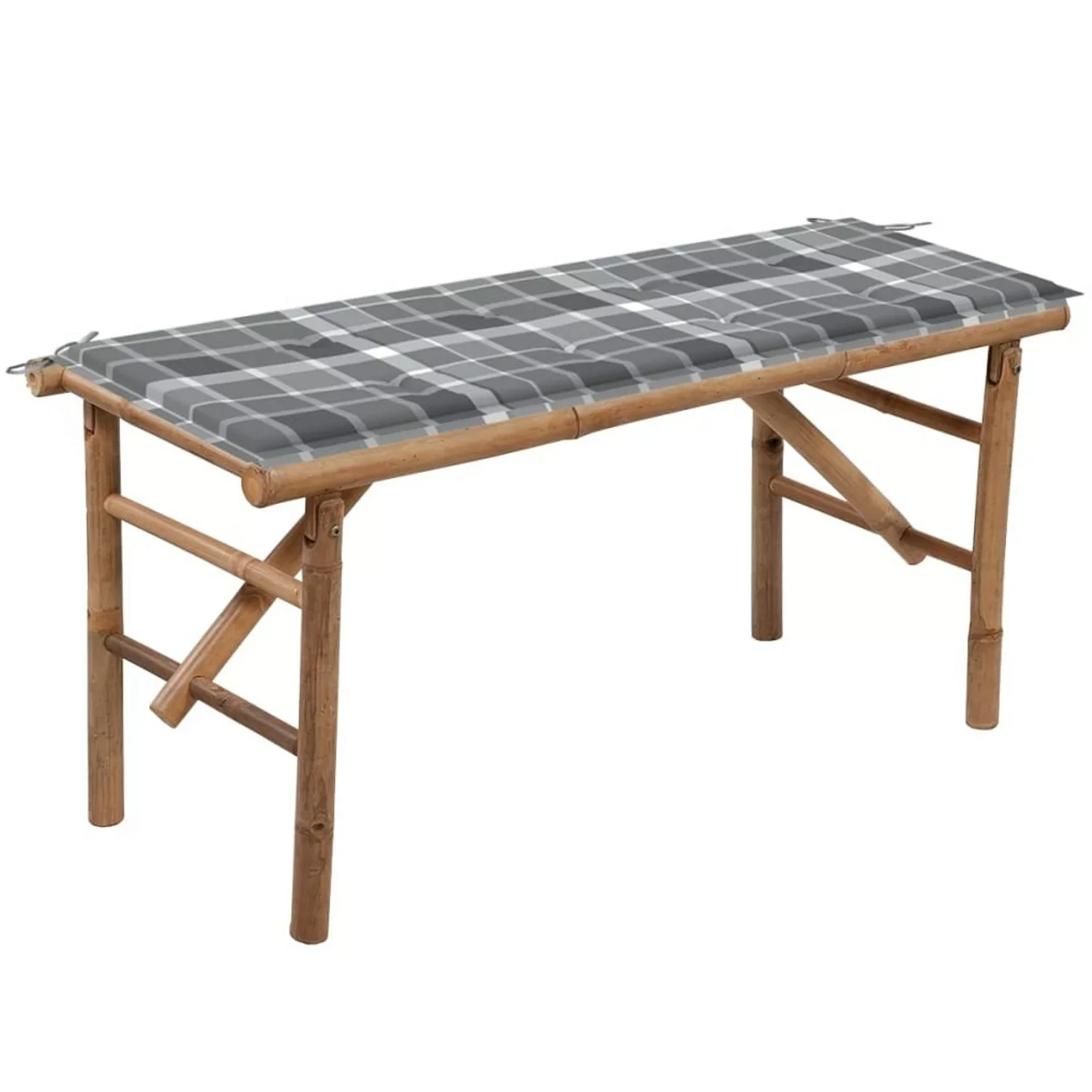furnicato Klappbare Gartenbank mit Auflage 118 cm Bambus günstig online kaufen