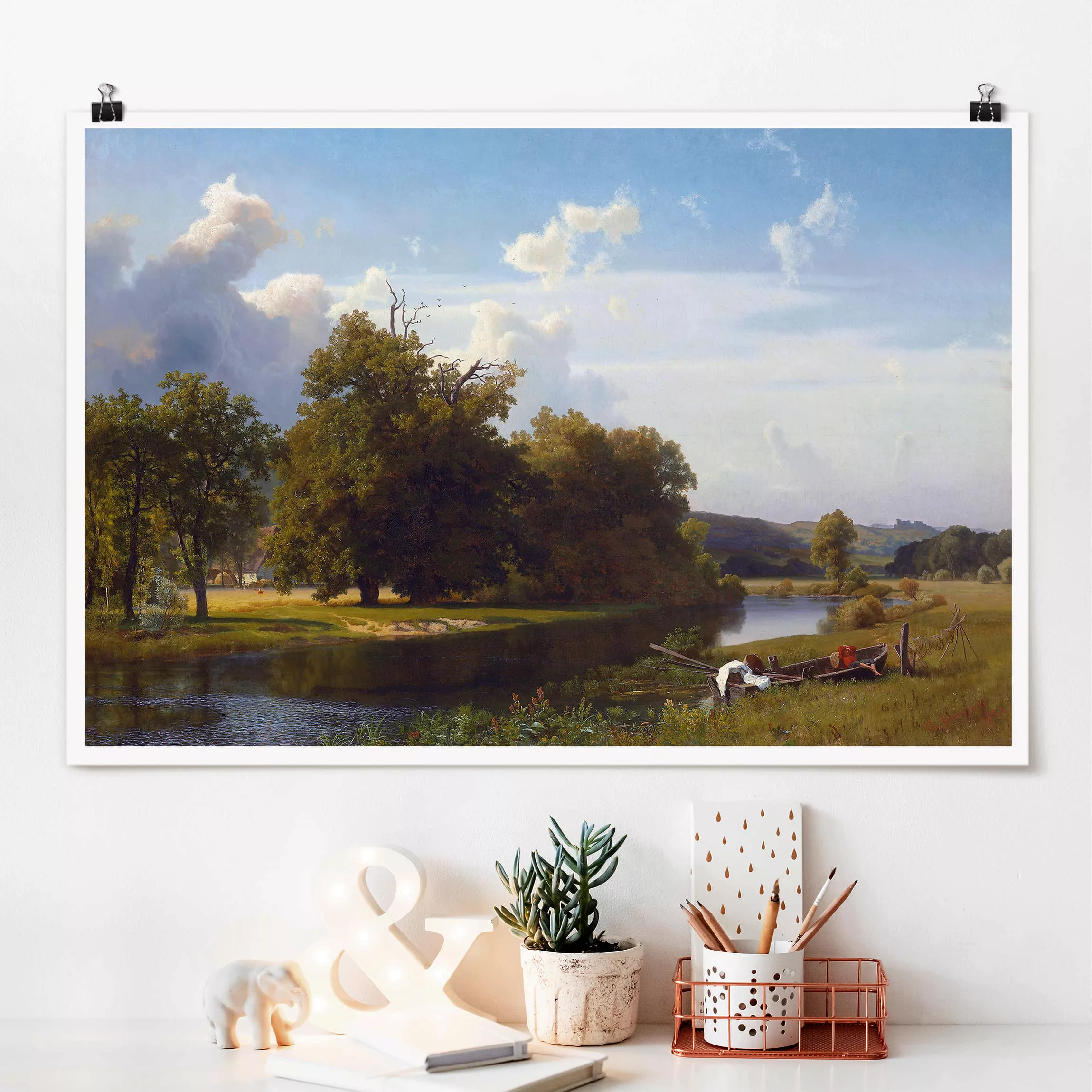 Poster Kunstdruck - Querformat Albert Bierstadt - Flusslandschaft günstig online kaufen