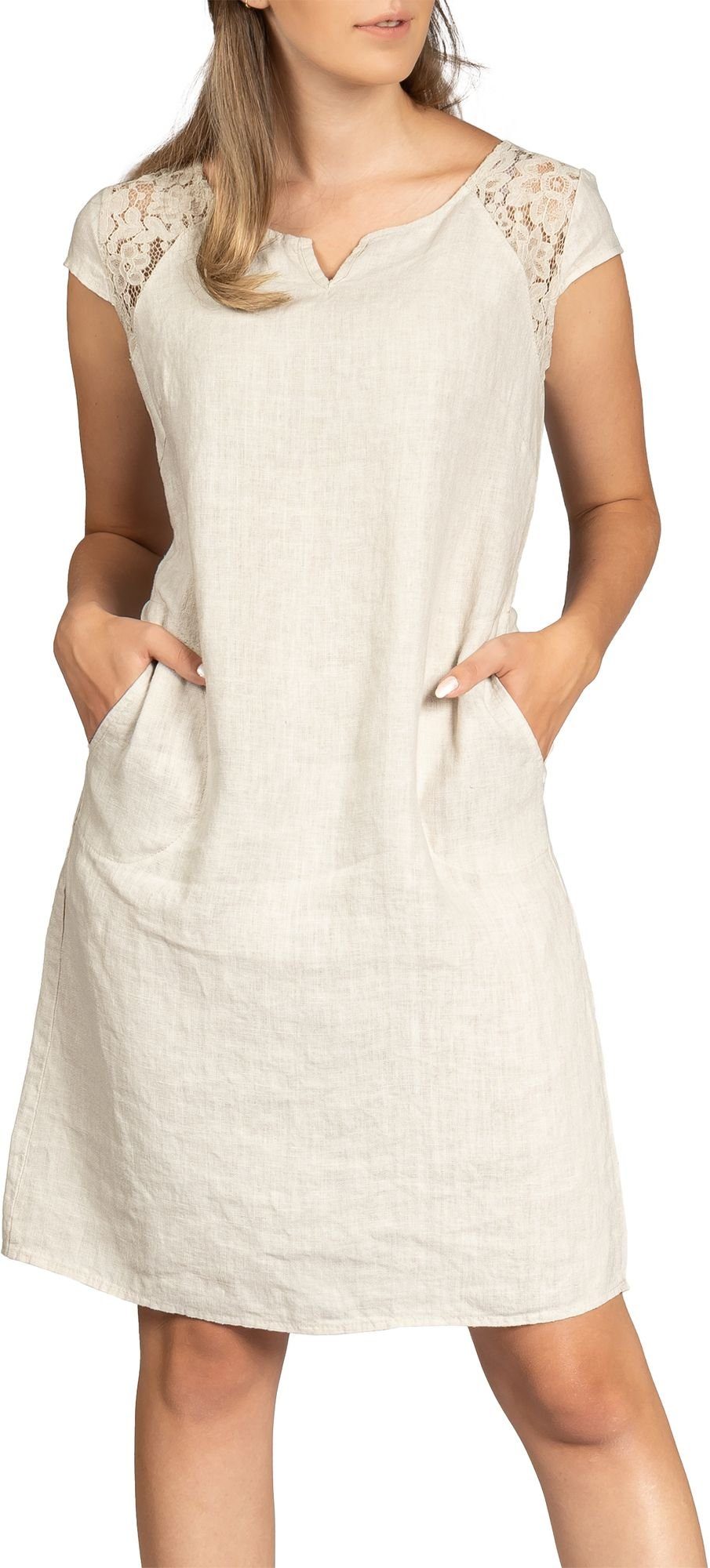Caspar Sommerkleid SKL042 Damen Sommer Leinenkleid günstig online kaufen