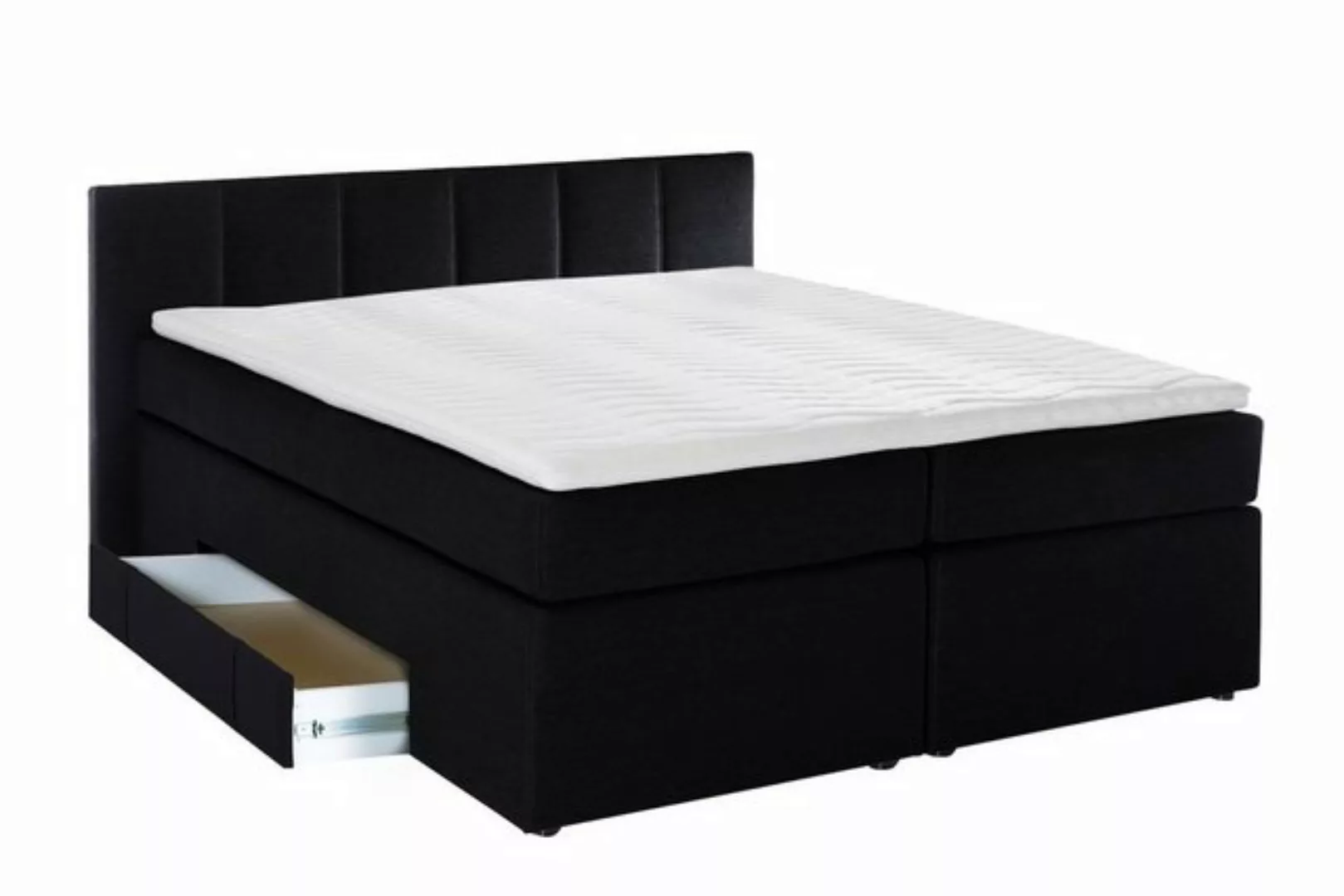 Möbelfreude Boxspringbett Boxspringbett Beatrice 160x200 cm Schwarz H3, 160 günstig online kaufen