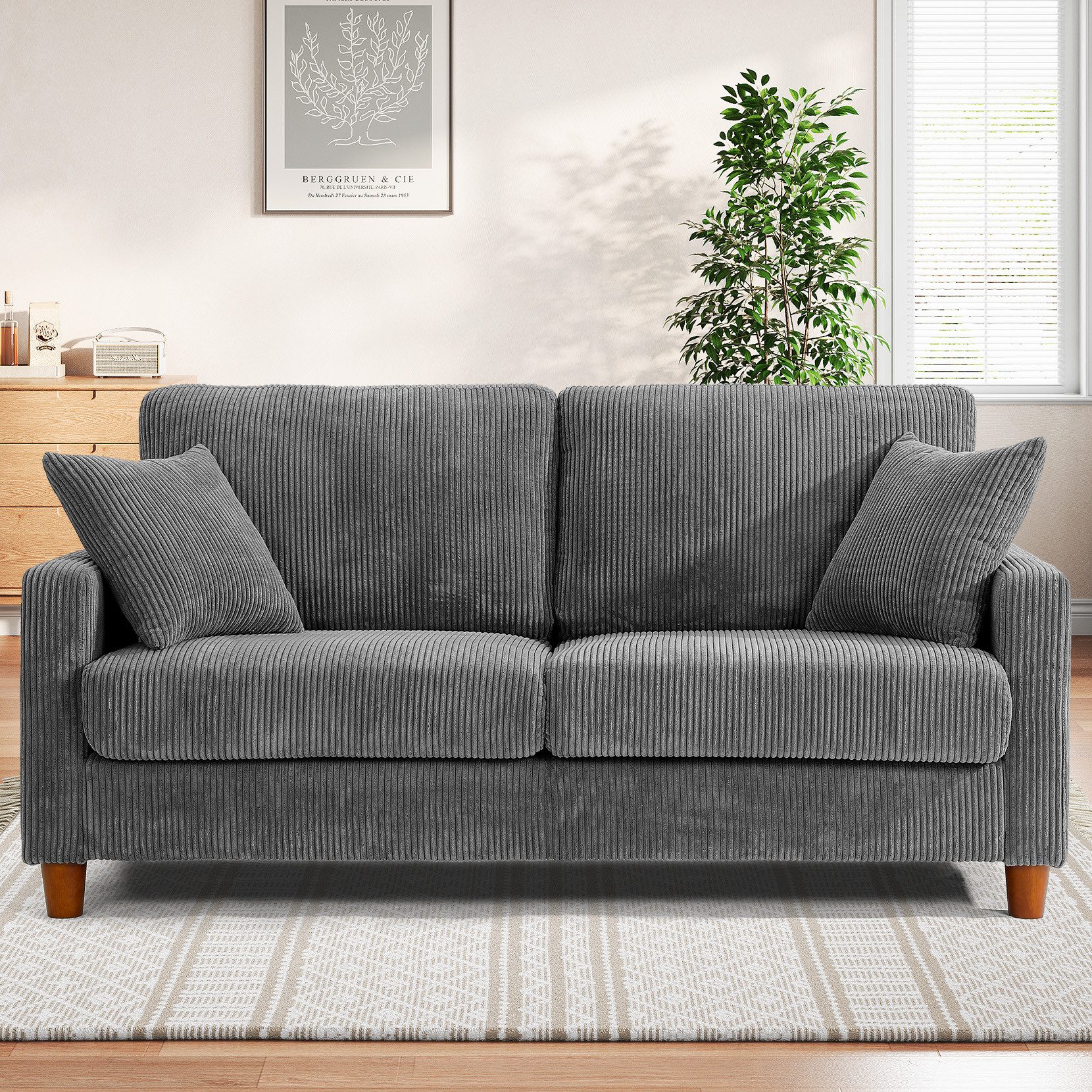 ToteBox 2-Sitzer 178CM Bequeme Cord Loveseat günstig online kaufen