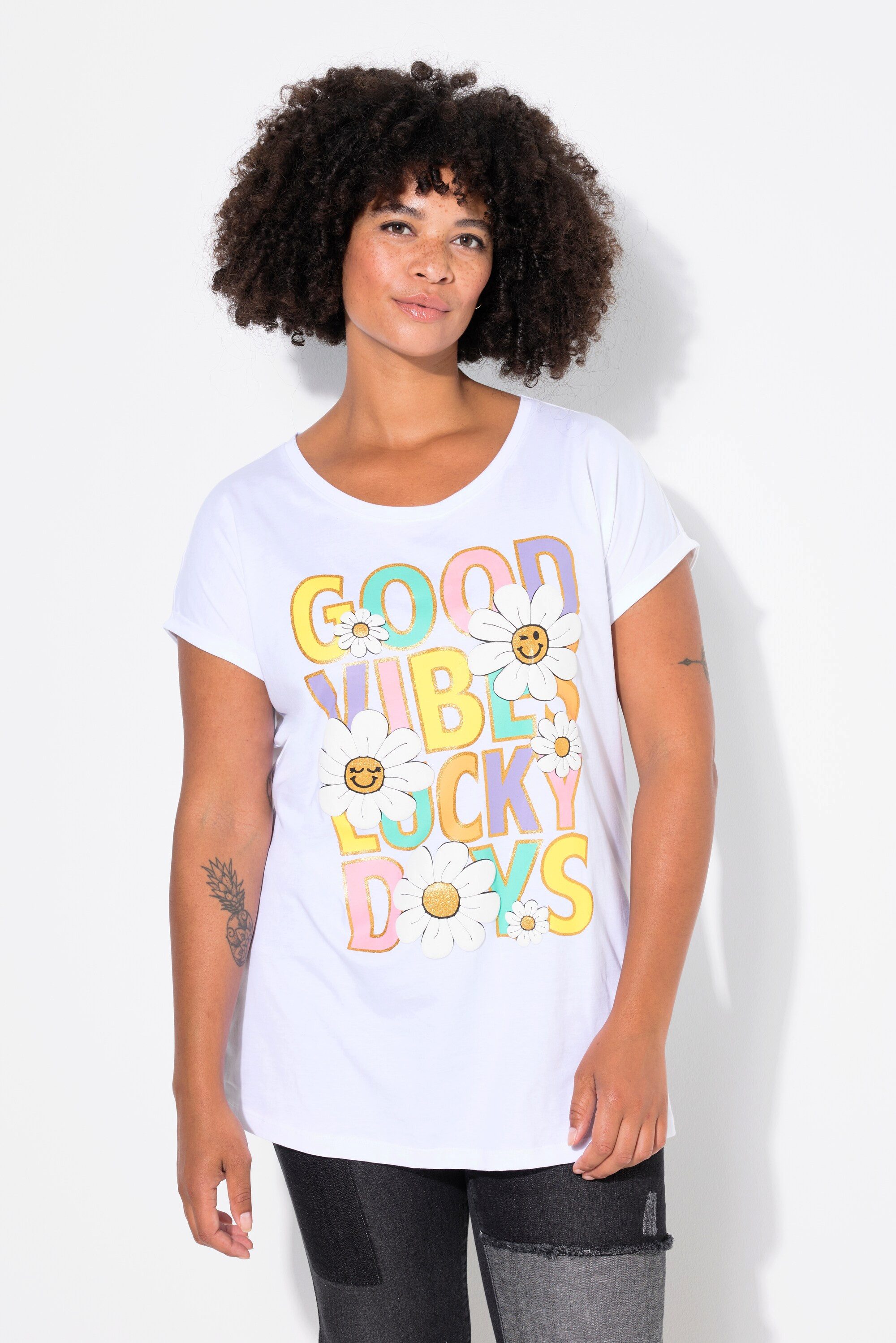 Angel of Style T-Shirt T-Shirt Blumen/Statement-Motiv günstig online kaufen