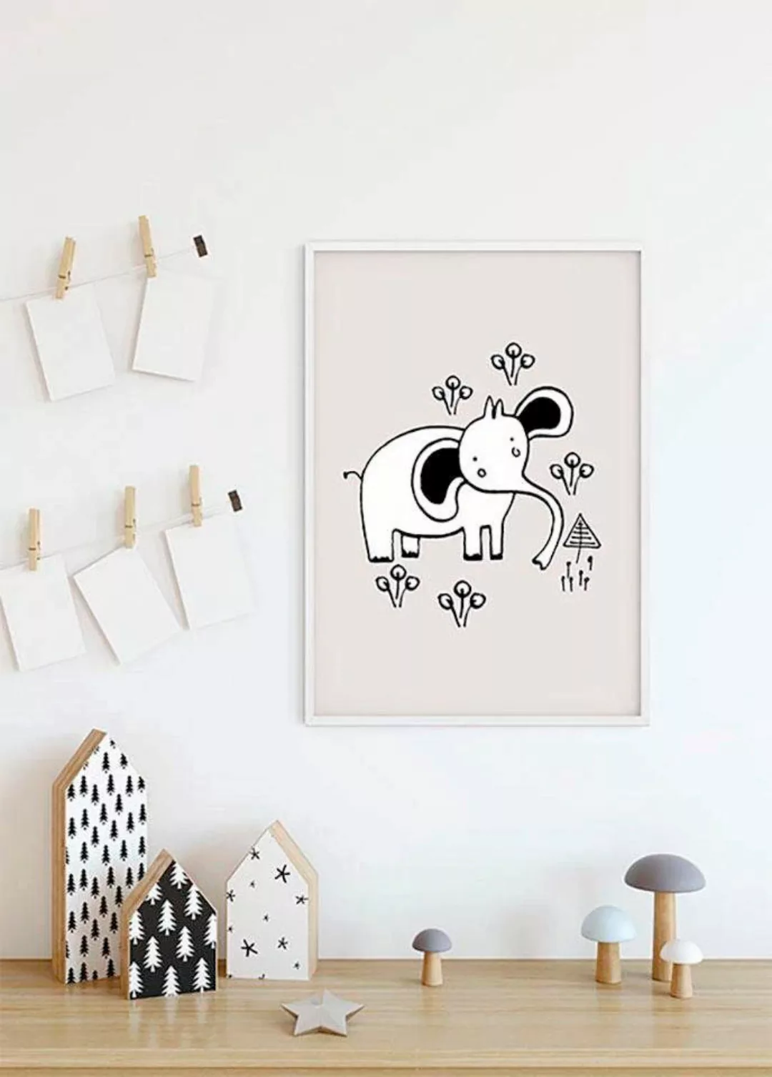 Komar Poster "Scribble Elephant", Tiere, (1 St.), Kinderzimmer, Schlafzimme günstig online kaufen