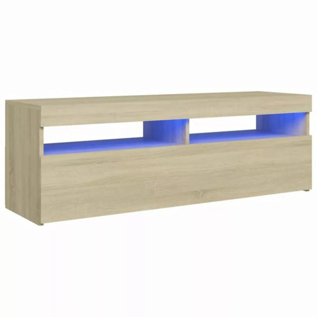 vidaXL TV-Schrank TV-Schrank mit LED Leuchten Sonoma Eiche 120x35x40 cm Low günstig online kaufen