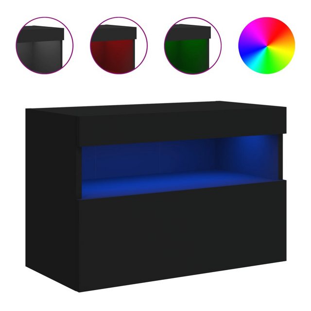 vidaXL TV-Schrank TV-Wandschrank mit LED-Leuchten Schwarz 60x30x40 cm günstig online kaufen