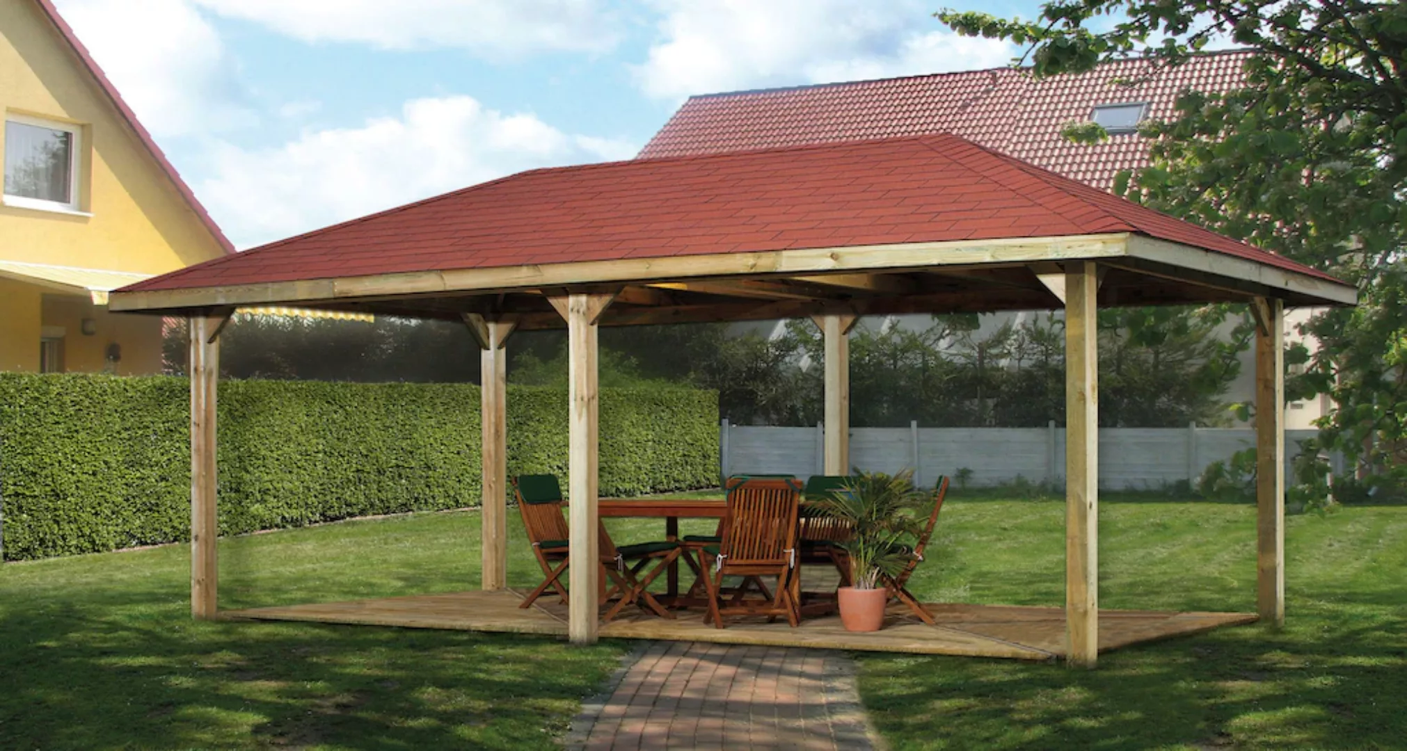 weka Pavillon "Gartenoase 651 B Gr.2, inkl. roten Dachschindeln" günstig online kaufen