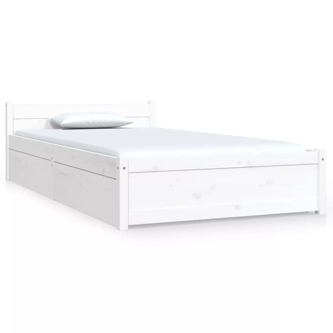 Vidaxl Bett Mit Schubladen Weiß 90x200 Cm günstig online kaufen