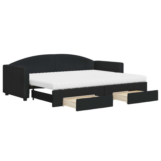 vidaXL Gästebett Gästebett Tagesbett Ausziehbar mit Schubladen Schwarz 80x2 günstig online kaufen