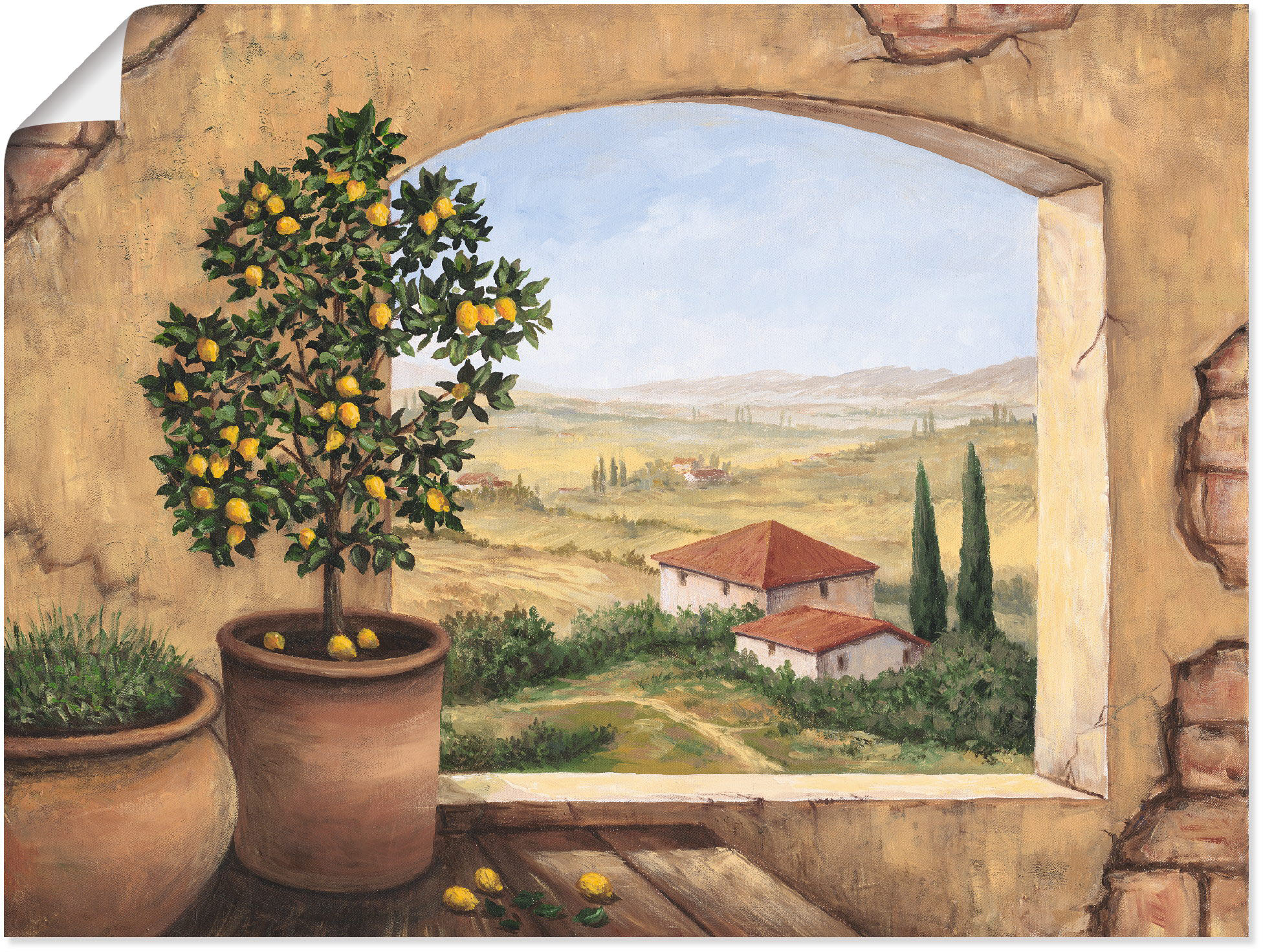 Artland Wandbild "Fenster in der Toskana", Fensterblick, (1 St.), als Alubi günstig online kaufen
