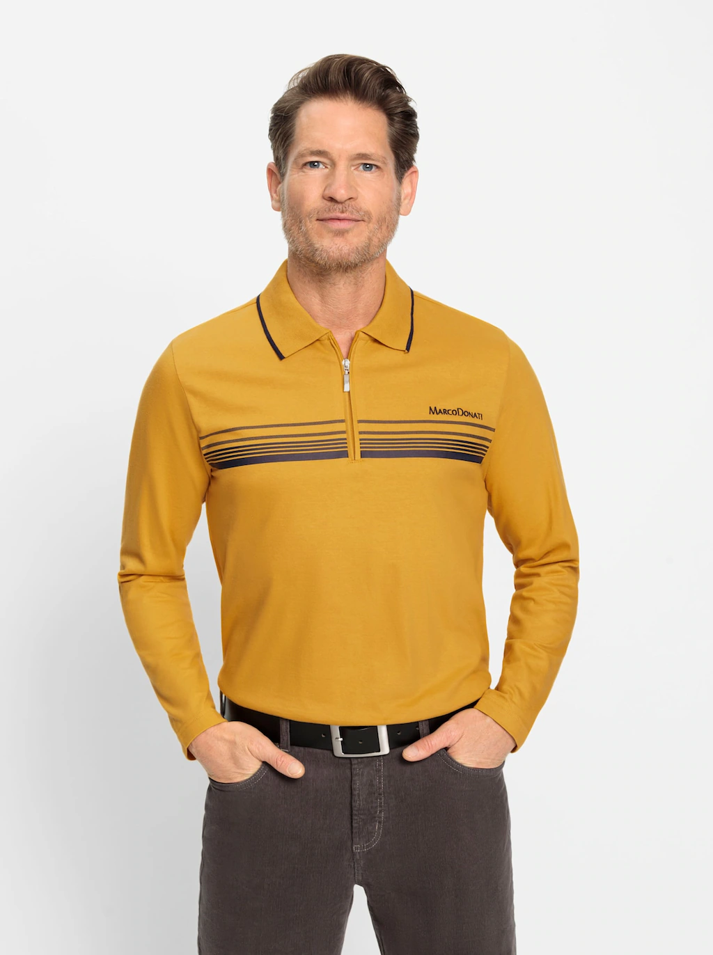 Marco Donati Poloshirt "Langarm-Shirt" günstig online kaufen