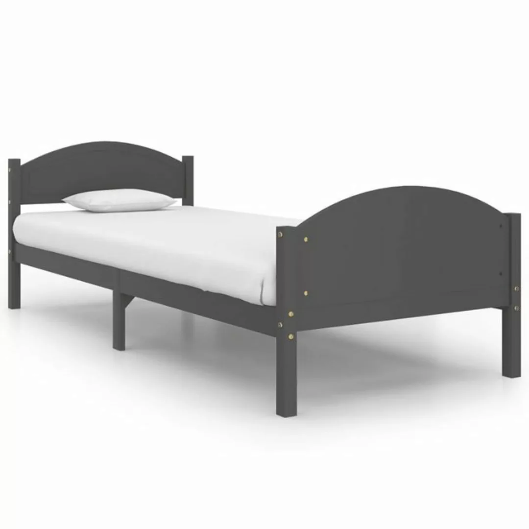 furnicato Bett Massivholzbett Dunkelgrau Kiefer 90x200 cm günstig online kaufen