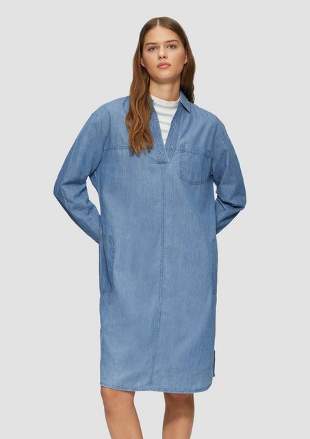 s.Oliver Maxikleid Jeanskleid im Relaxed Fit mit Kragen und aufgesetzten Ta günstig online kaufen