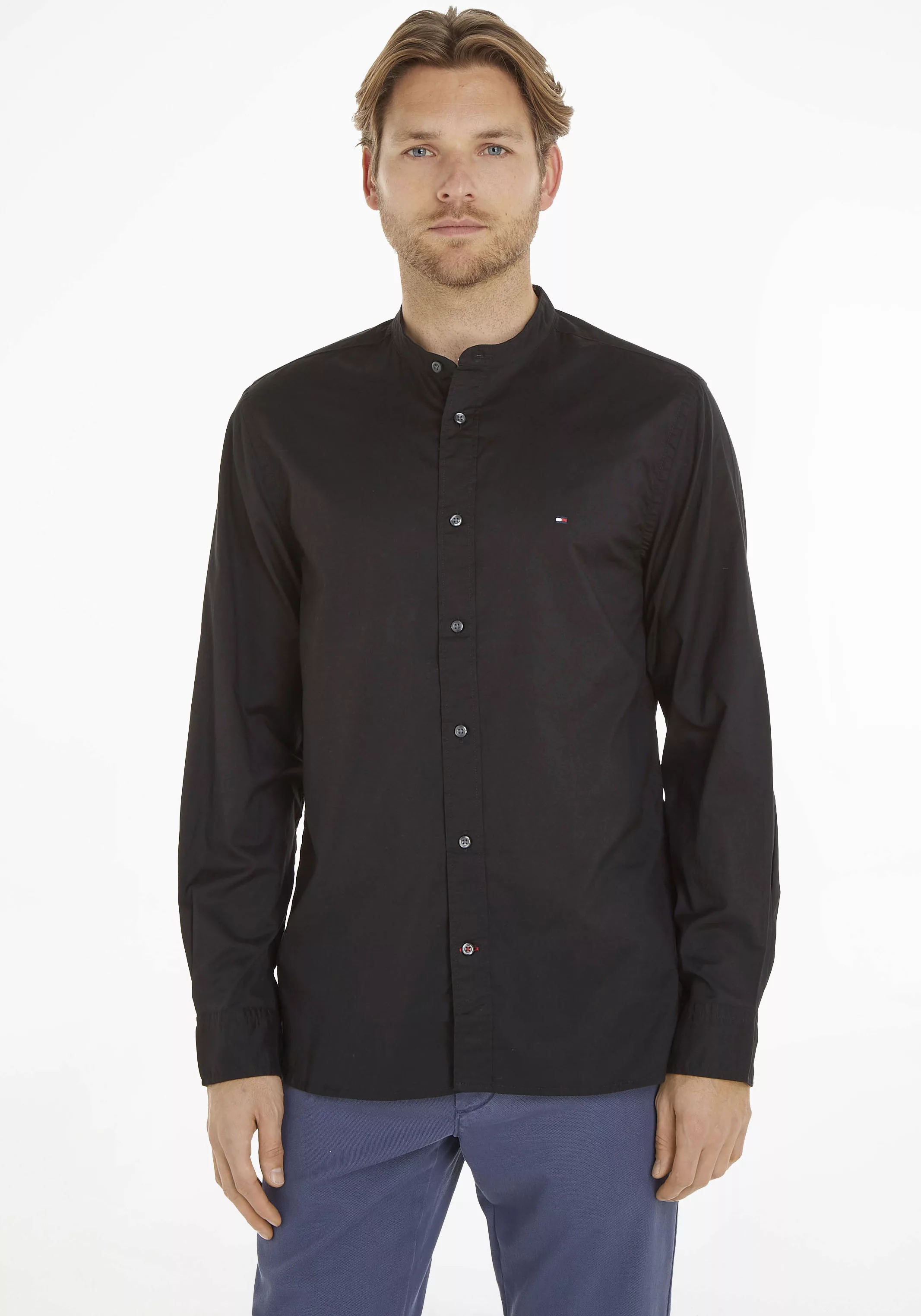 Tommy Hilfiger Langarmhemd "NATURAL SOFT SOLID MAO RF SHIRT", mit modischem günstig online kaufen