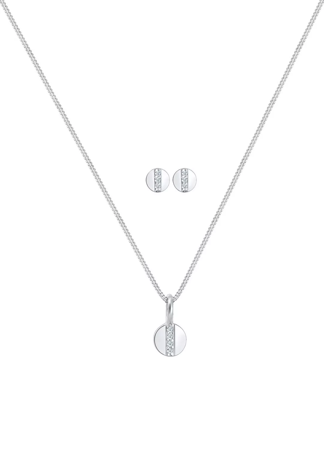 Elli DIAMONDS Schmuckset »Kreis Geo Form Diamant (0.05 ct.) 925 Silber Figa günstig online kaufen