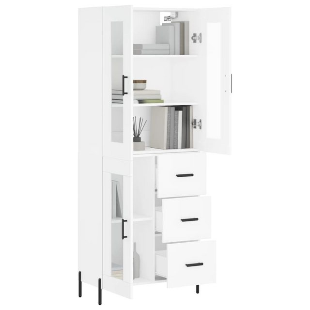 vidaXL Vitrine Highboard Weiß 69,5x34x180 cm Spanplatte Glas Vitrine günstig online kaufen