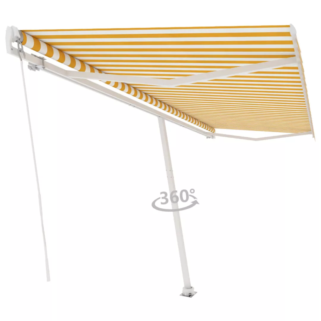 Standmarkise Einziehbar Handbetrieben 500x350 Cm Gelb/weiß günstig online kaufen