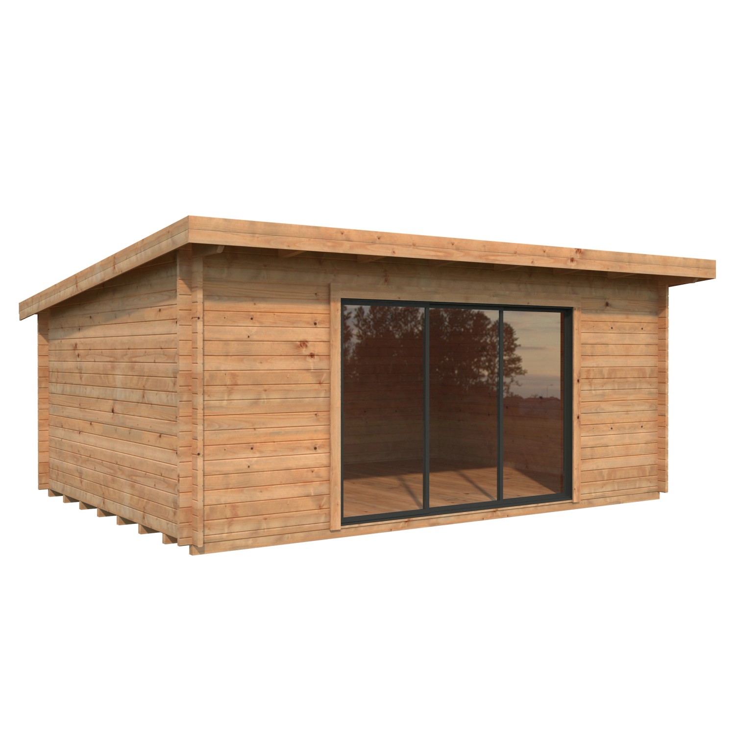 Palmako Gartenhaus Lea Slide Braun Tauchgrundiert 530 cm x 380 cm günstig online kaufen