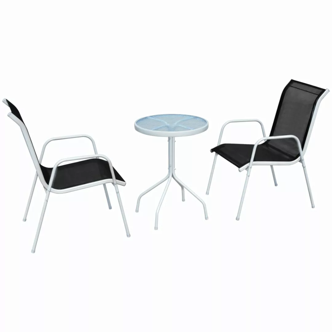 3-tlg. Bistro-set Stahl Schwarz günstig online kaufen