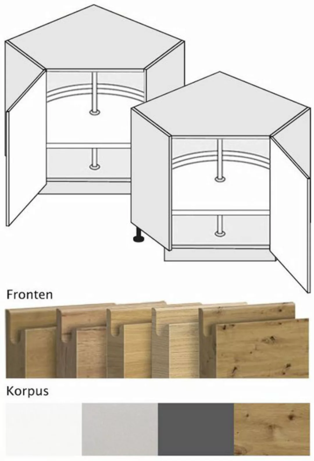 Feldmann-Wohnen Herdumbauschrank Arezzo (1-St) 60cm Front- & Korpusfarbe wä günstig online kaufen