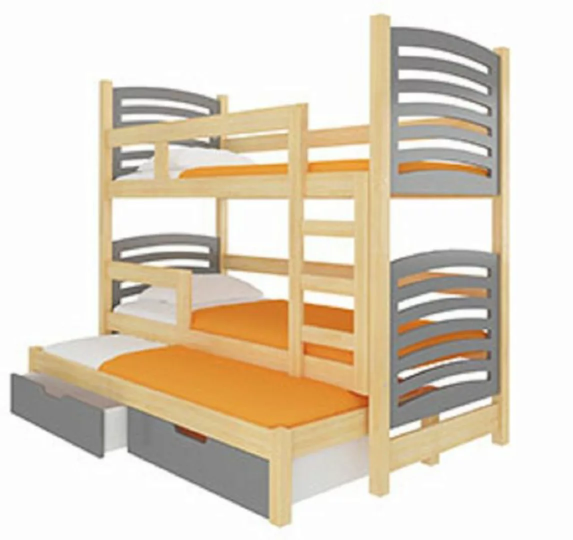Feldmann-Wohnen Hochbett SORIA (Etagenbett mit 3 Schlafgelegenheiten) Farbe günstig online kaufen