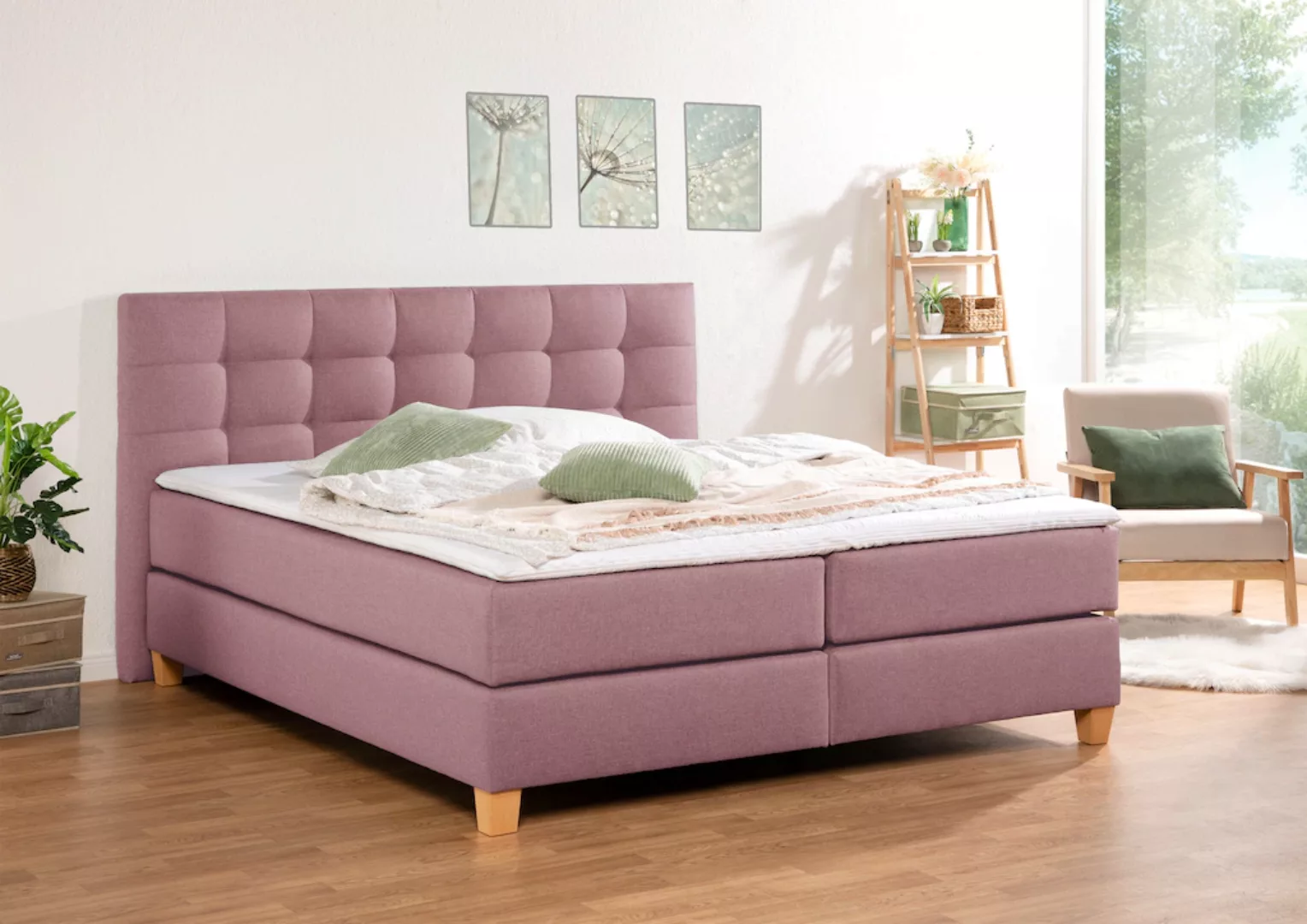 Home affaire Boxspringbett »Moulay«, inkl. Topper, in Überlänge 220 cm, 3 H günstig online kaufen