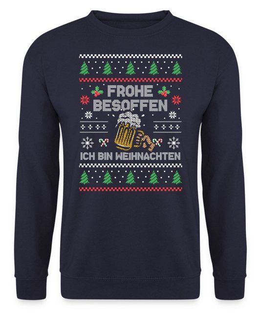 Quattro Formatee Sweatshirt Bier Besoffen Ugly - Weihnachten Nikolaus Weihn günstig online kaufen