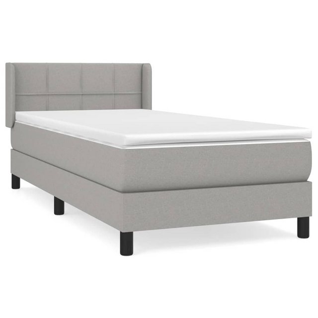 furnicato Bettgestell Boxspringbett mit Matratze Hellgrau 90x190 cm Stoff ( günstig online kaufen