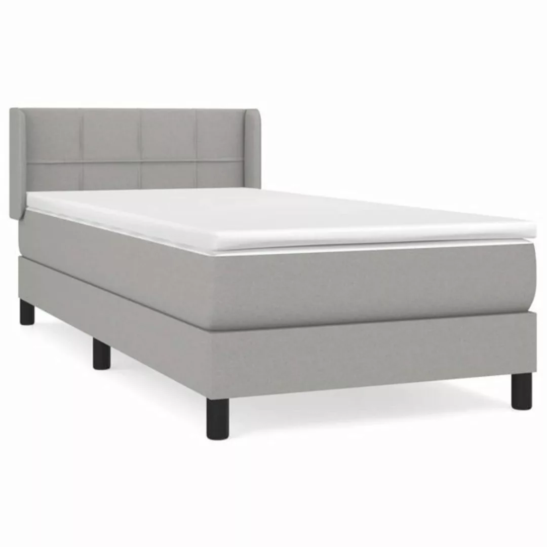 furnicato Bettgestell Boxspringbett mit Matratze Hellgrau 80x200 cm Stoff ( günstig online kaufen