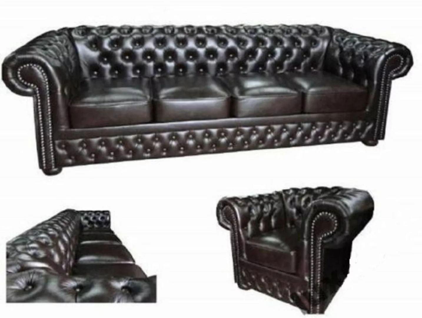 JVmoebel 4-Sitzer Chesterfield Polster Big Sofa Couch Lord Stoff 100% Leder günstig online kaufen