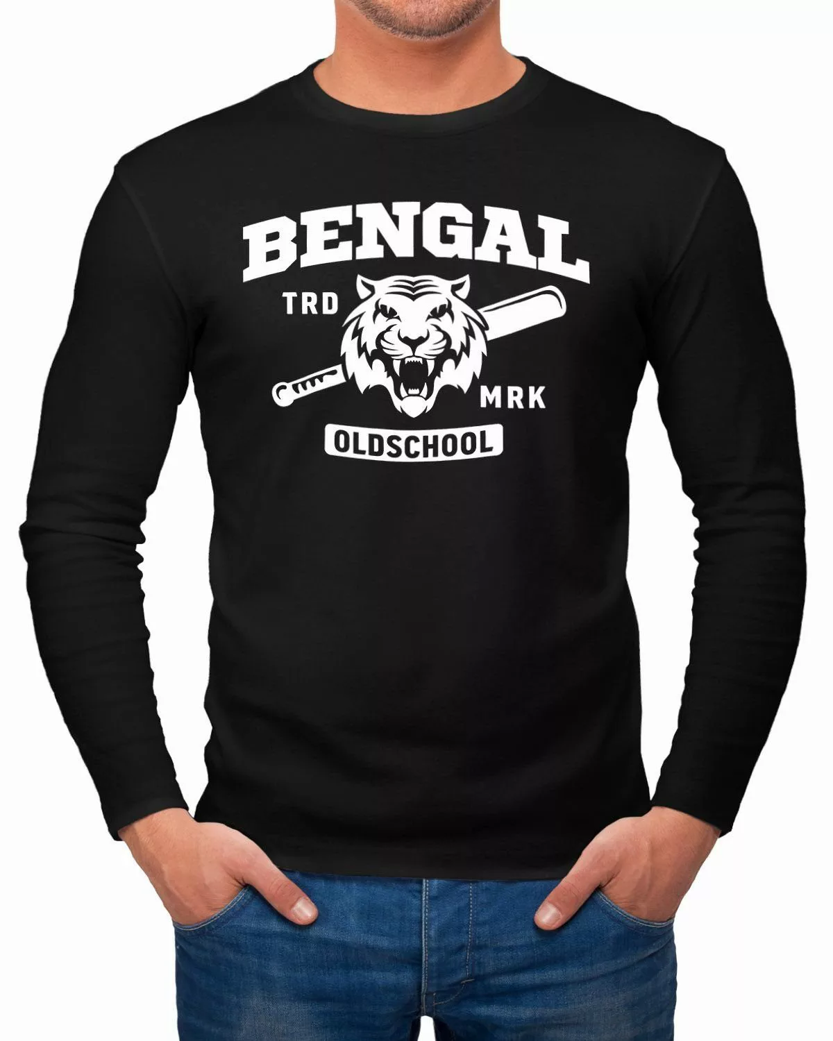 Neverless Longsleeve Herren Longsleeve Bengal Tiger günstig online kaufen