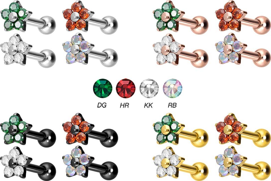 PIERCINGLINE Piercing-Set Titan Ohrpiercing mit Innengewinde günstig online kaufen